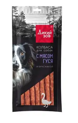 TITBIT Дикий зов лакомство для взрослых собак колбаса с мясом гуся и брусникой
