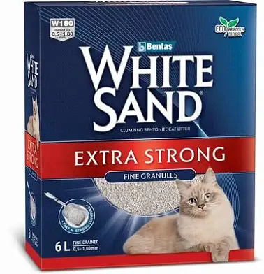 White Sand наполнитель для кошек комкующийся "Экстра", без запаха, коробка