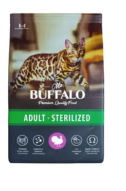 Mr.Buffalo сухой корм для стерилизованных кошек, индейка
