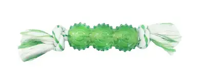 CanineClean игрушка для собак Палочка с ароматом мяты, из синтетической резины с канатом, зеленая