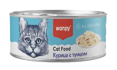 Wanpy Cat Консервы для кошек "Курица с тунцом"